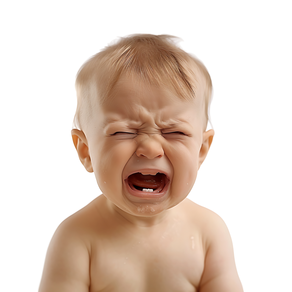 Baby crying on isolated transparent background png