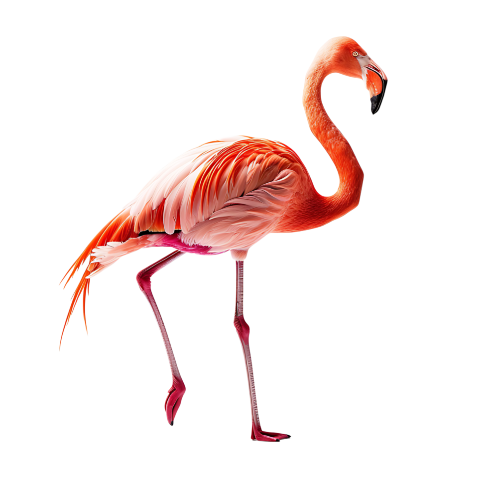 Flamingo on isolated transparent background png