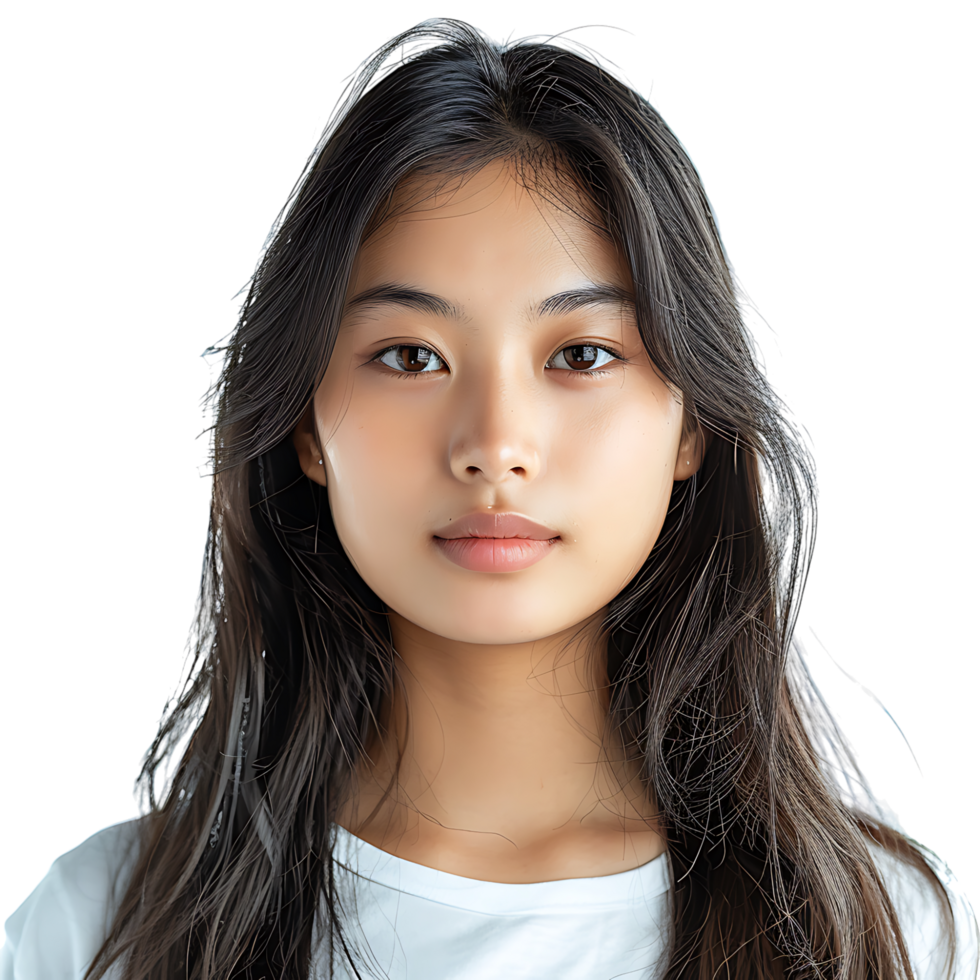 Asian girl model on isolated transparent background png