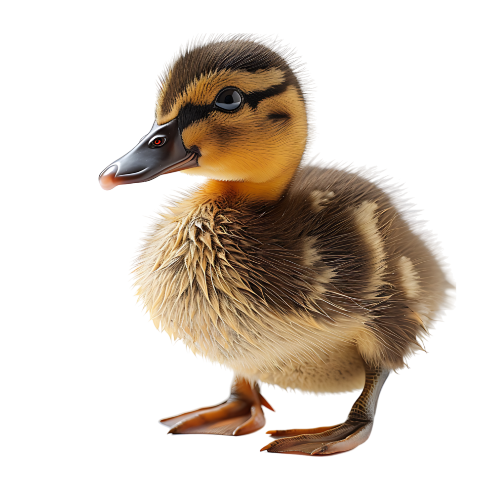 Duckling front view on isolated transparent background png