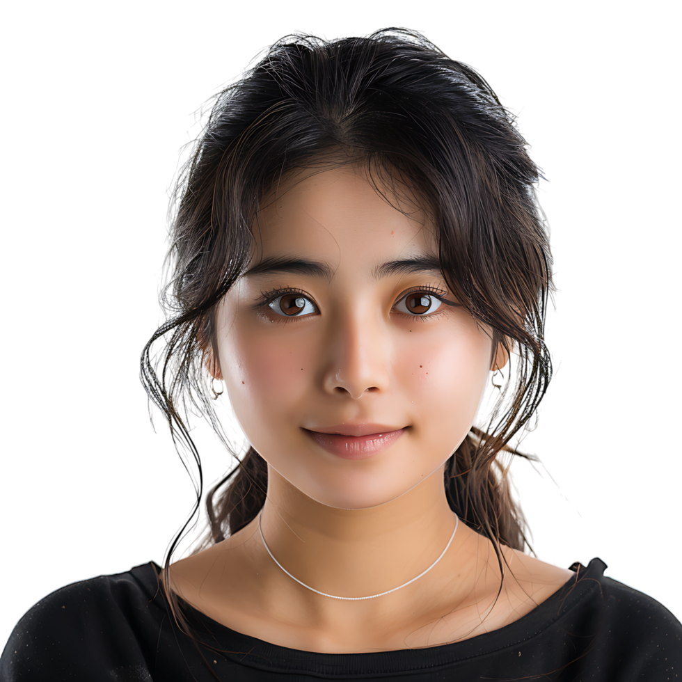 Asian girl model on isolated transparent background png