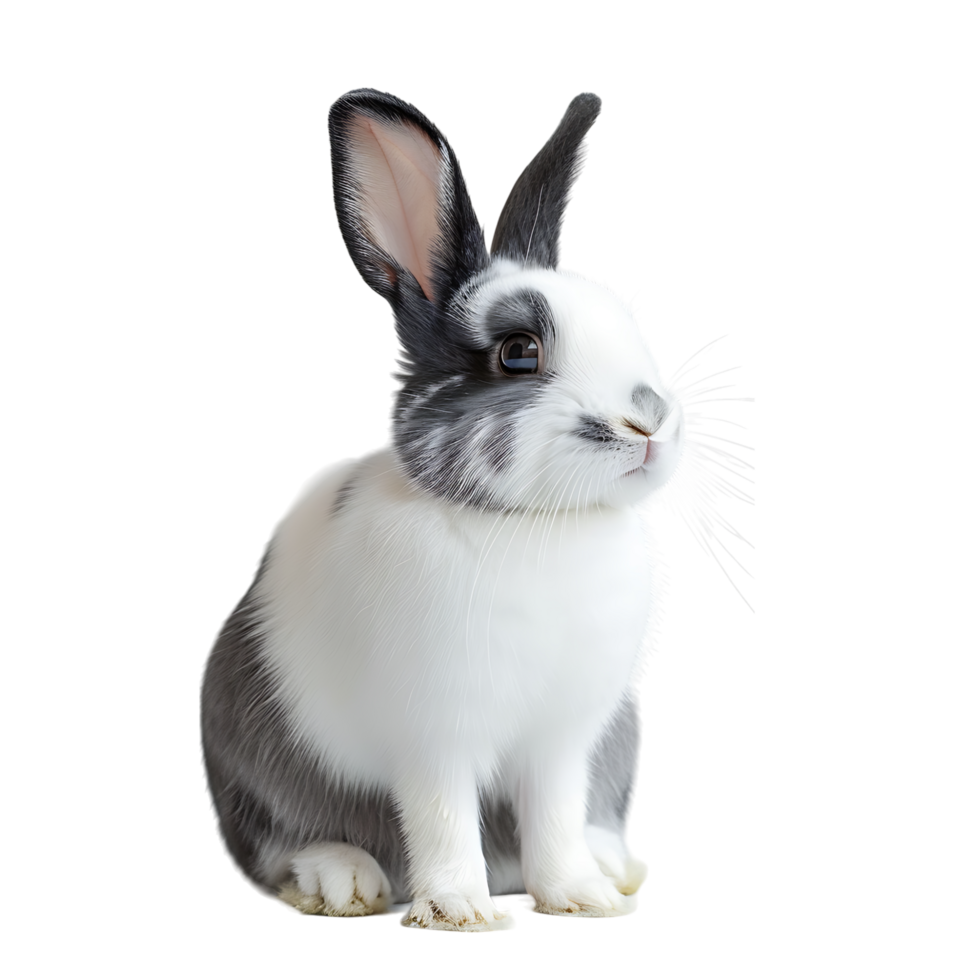 Cute bunny rabbit on isolated transparent background png