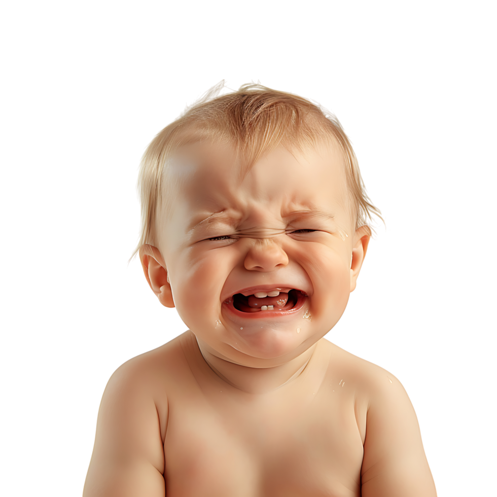 Baby crying on isolated transparent background png