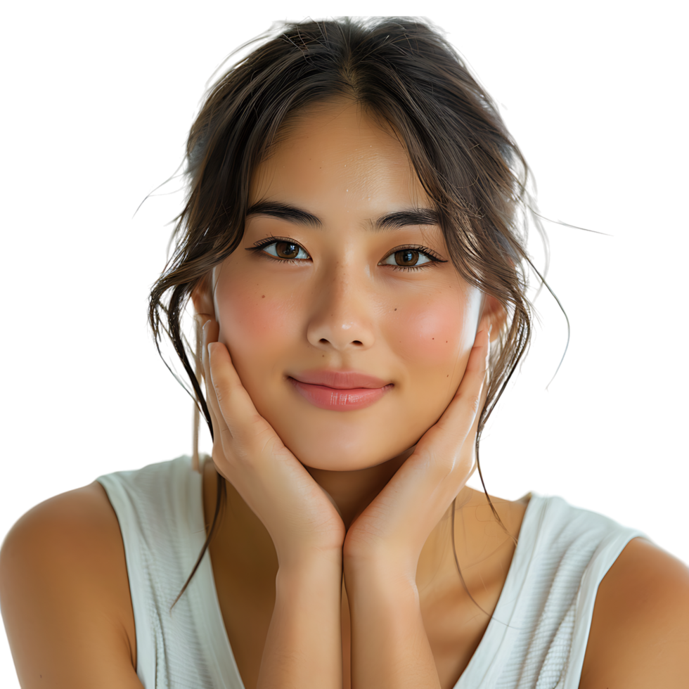 asiatisk flicka modell på isolerat transparent bakgrund png