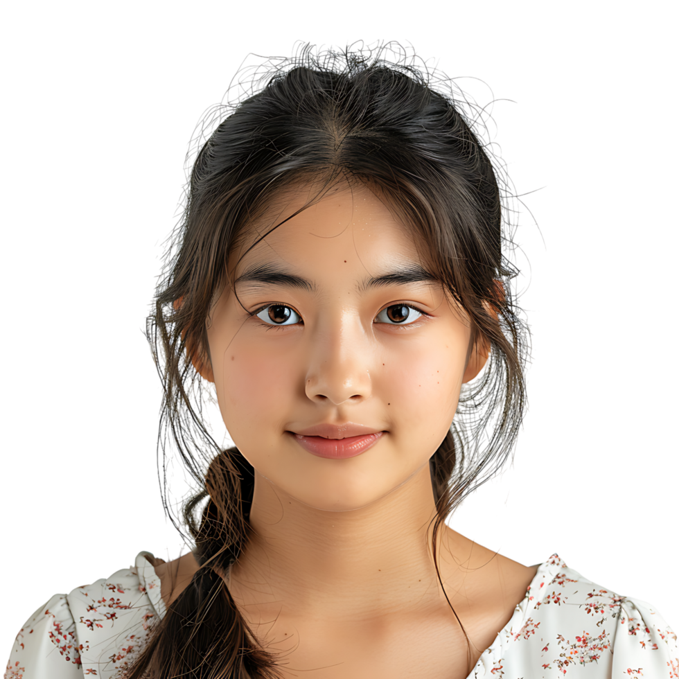 asiatisk flicka modell på isolerat transparent bakgrund png