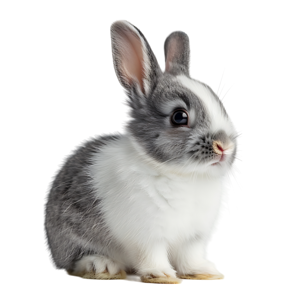 Cute bunny rabbit on isolated transparent background png