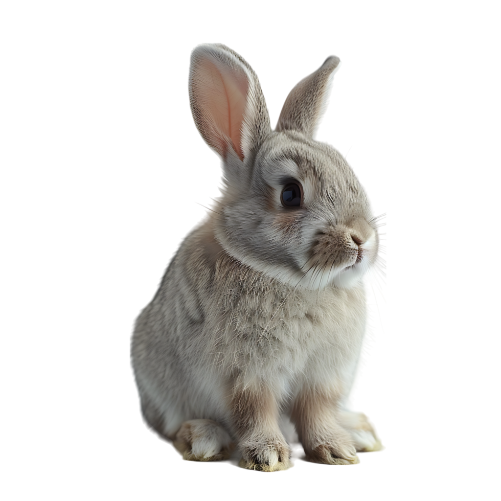 Cute bunny rabbit on isolated transparent background png