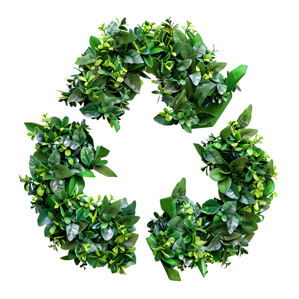 recycle icoon symbool in planten natuur Aan geïsoleerd transparant achtergrond png
