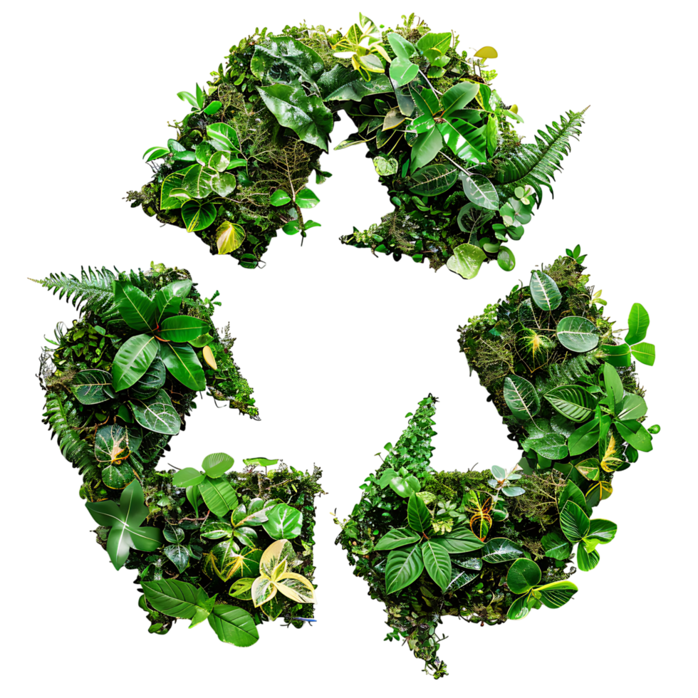 recyceln Symbol Symbol im Pflanzen Natur auf isoliert transparent Hintergrund png