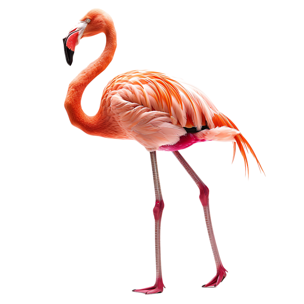 Flamingo on isolated transparent background png