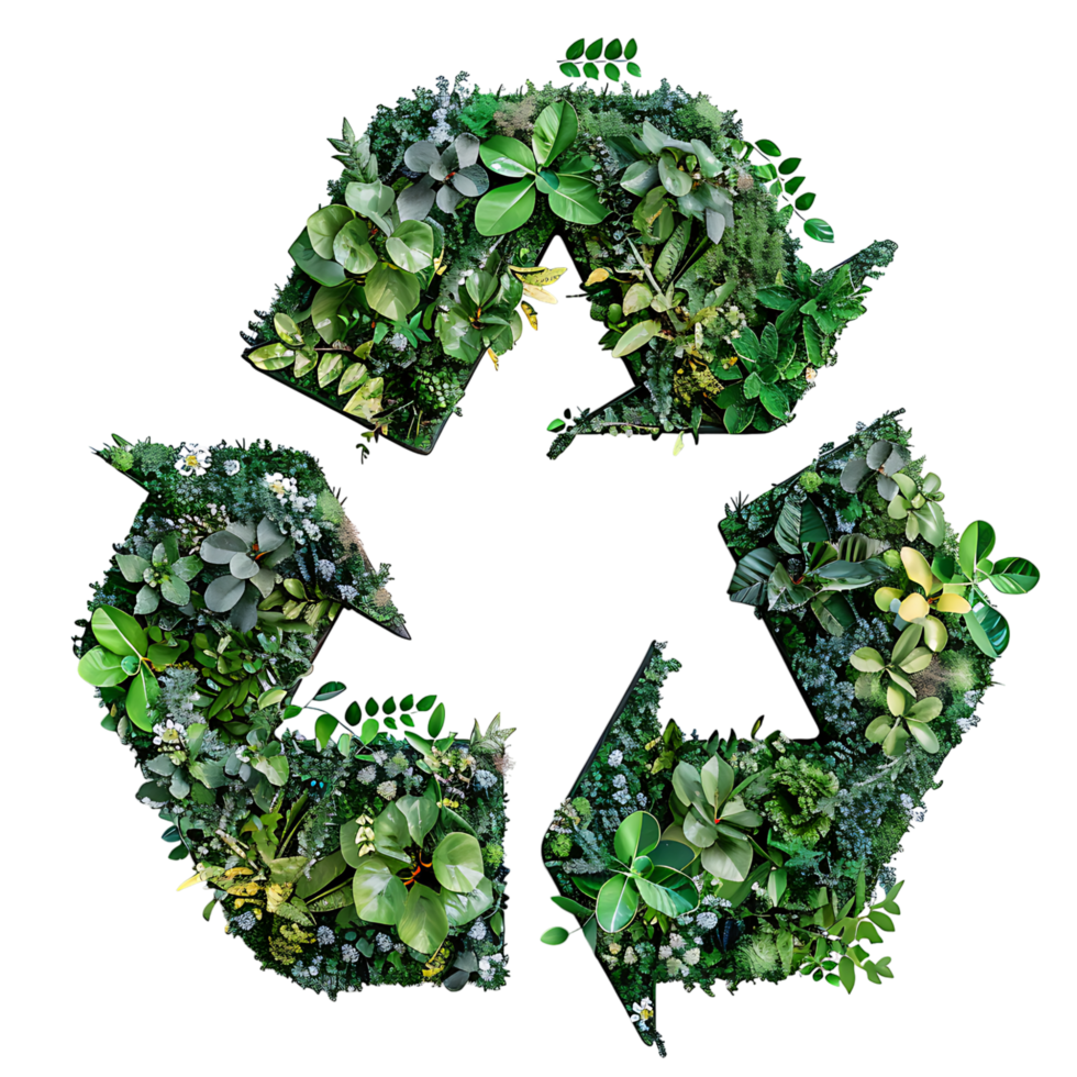 reciclar icono símbolo en plantas naturaleza en aislado transparente antecedentes png