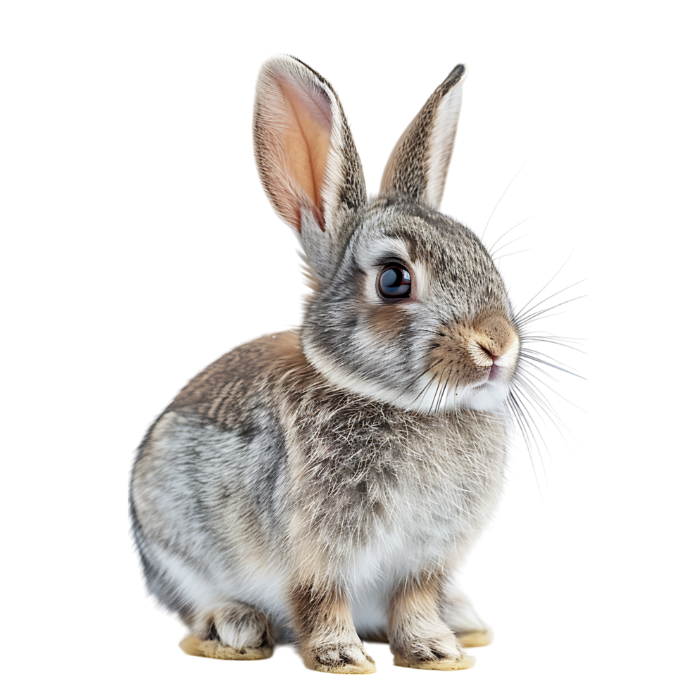 Cute bunny rabbit on isolated transparent background png