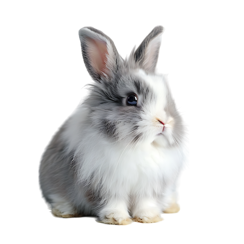 Cute bunny rabbit on isolated transparent background png