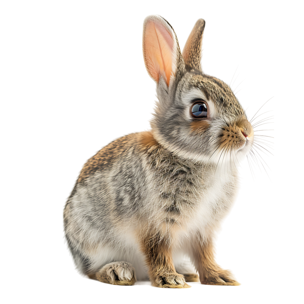 Cute bunny rabbit on isolated transparent background png