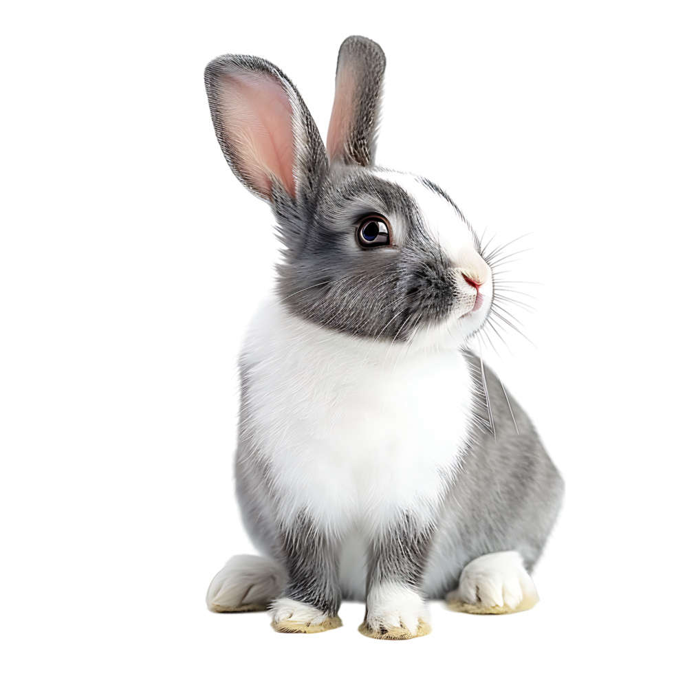 Cute bunny rabbit on isolated transparent background png