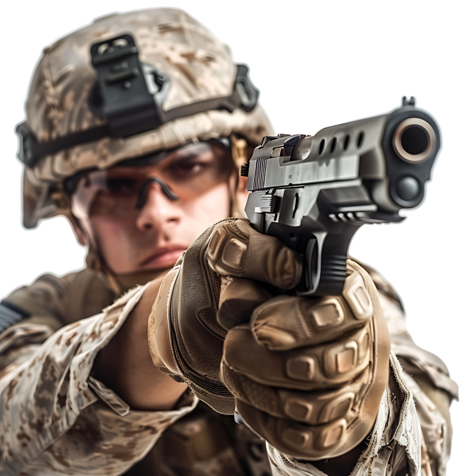 soldaat Holding een geweer Aan geïsoleerd transparant achtergrond png