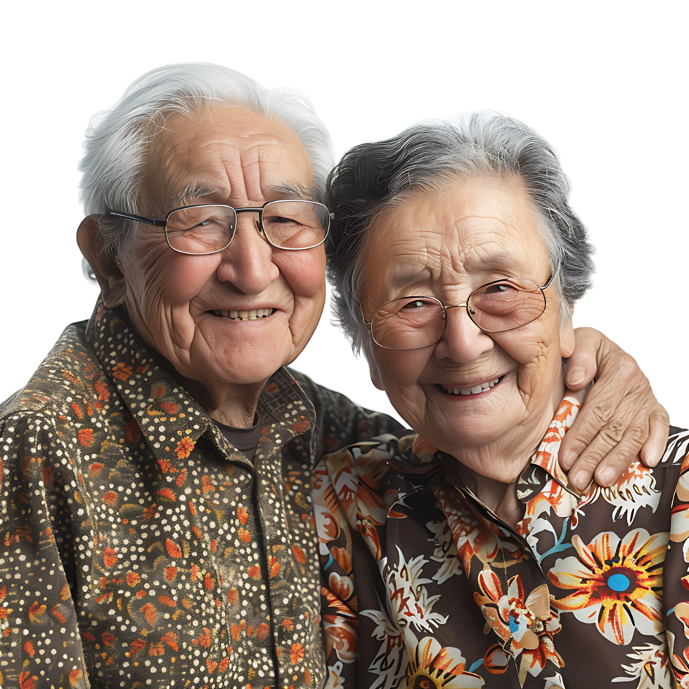 Happy grandparents on isolated transparent background png