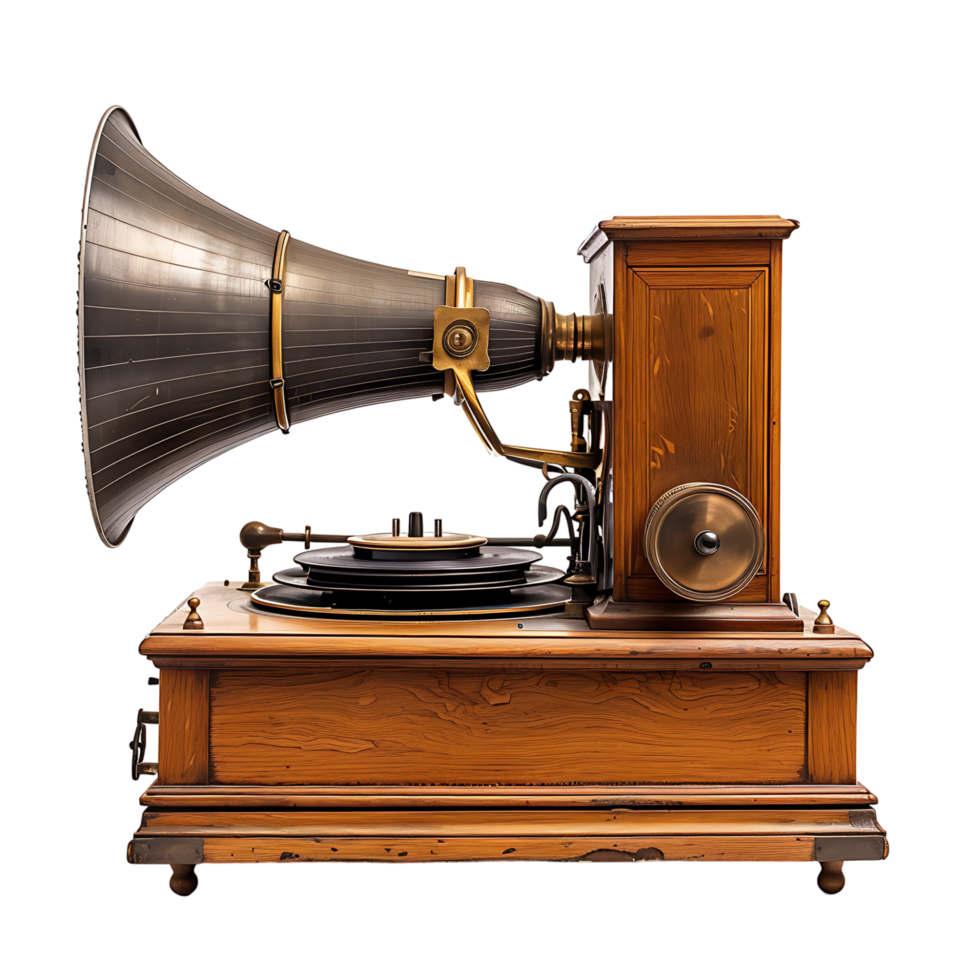 Phonograph on isolated transparent background png