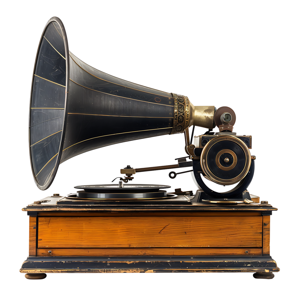 Phonograph on isolated transparent background png