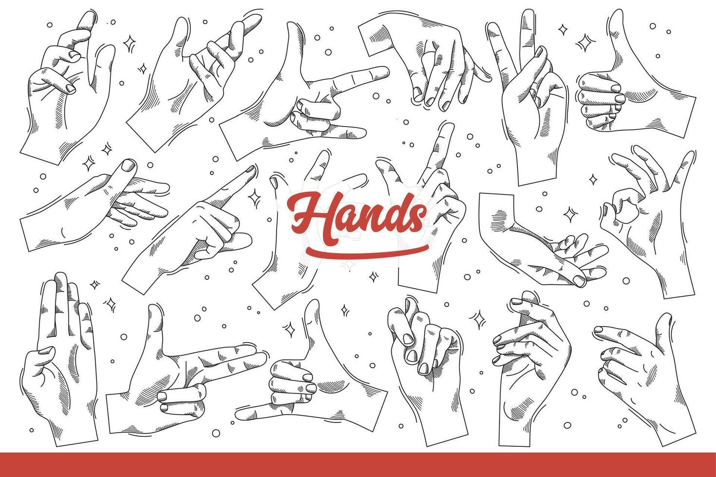 Gesturing hands of person giving non-verbal signal to interlocutor. Hand drawn doodle. vector