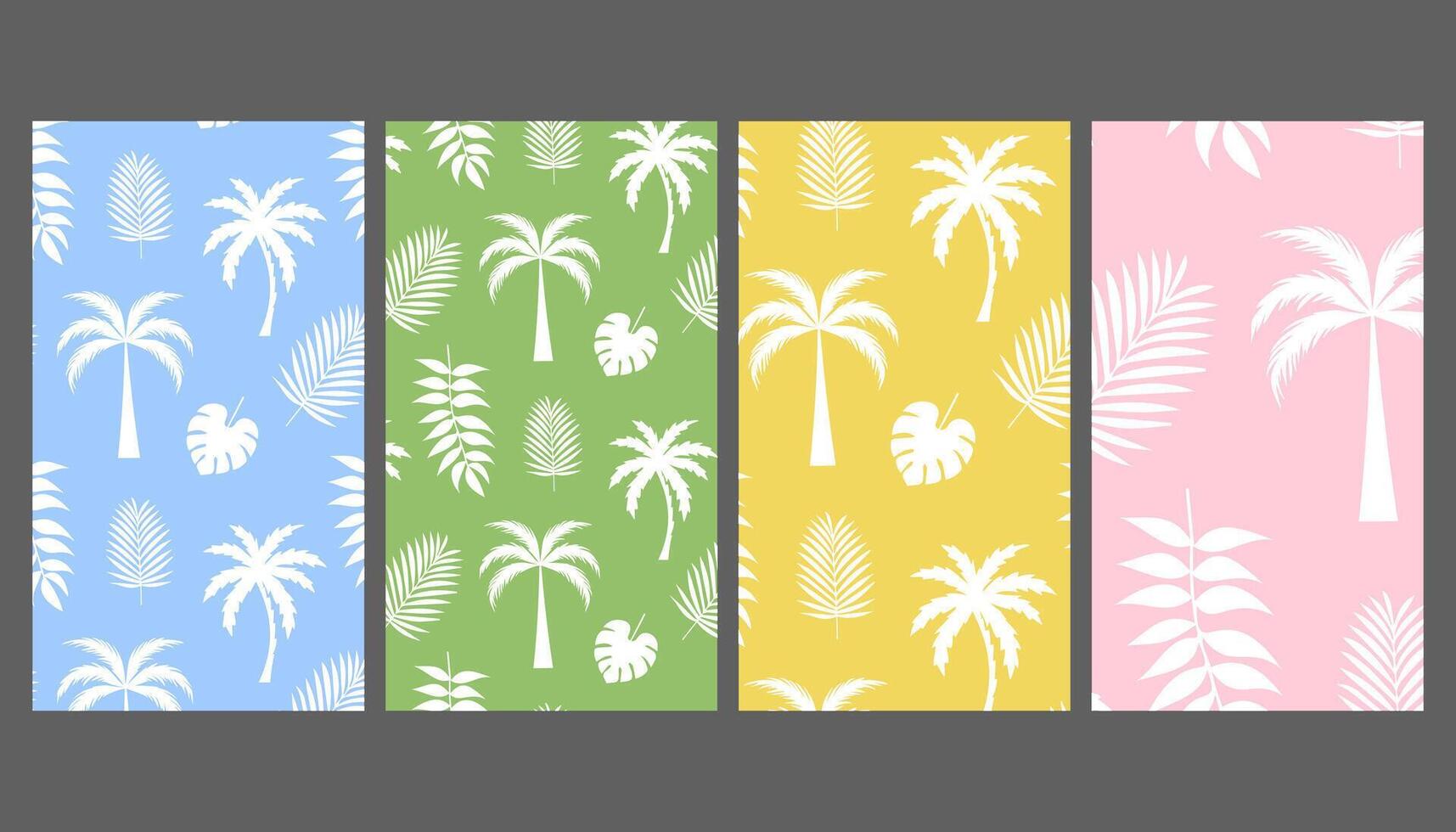 vertical abstract summer background with tropical palm leaves. a place for the text. template for social networks vector