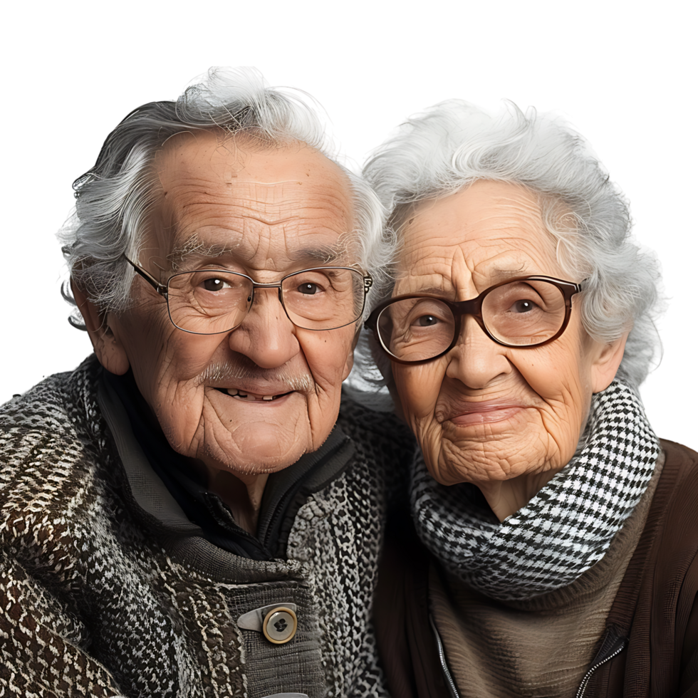 Happy grandparents on isolated transparent background png