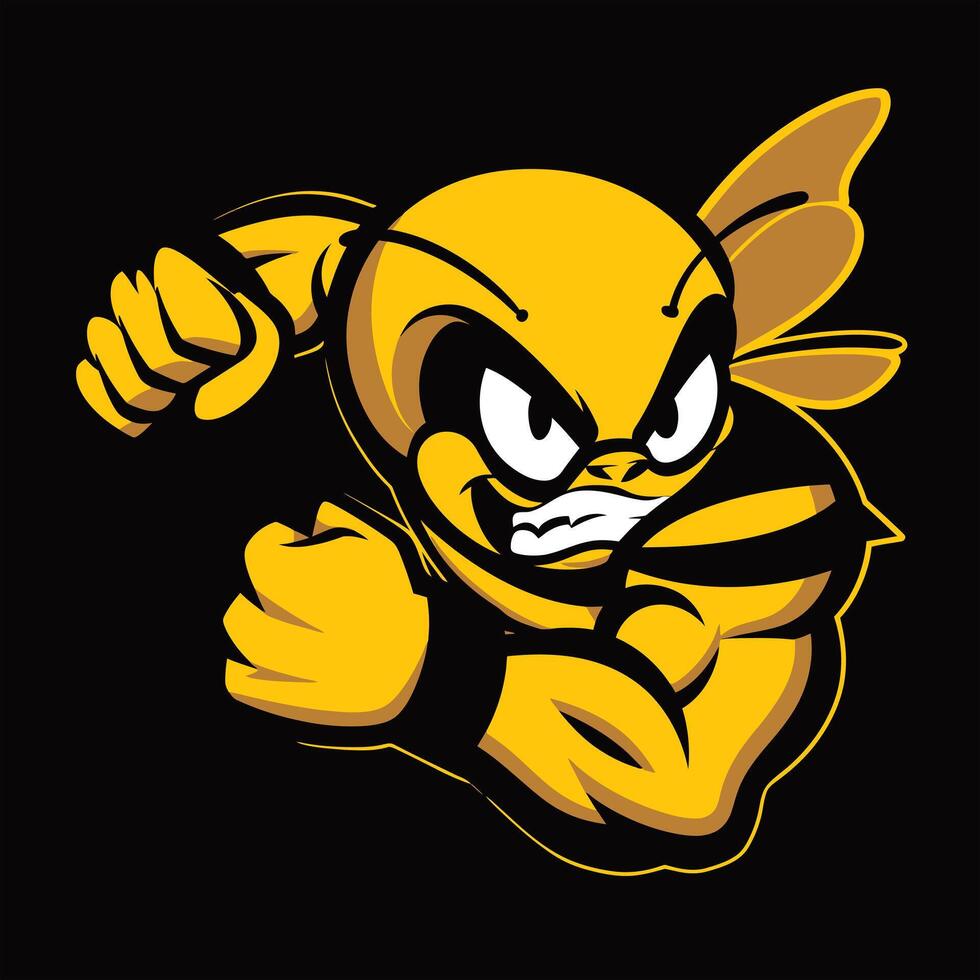 muscular bee wants to hit vector