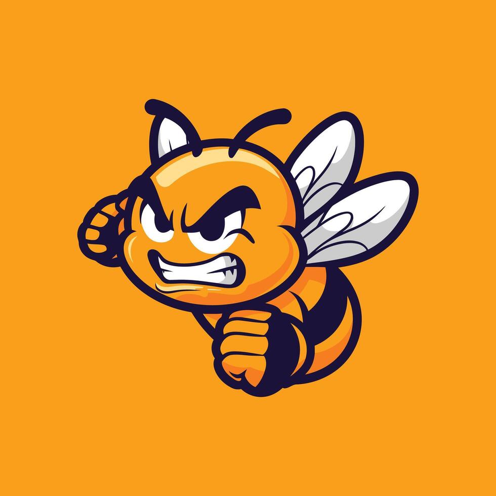 icon of a bee in a rage vector
