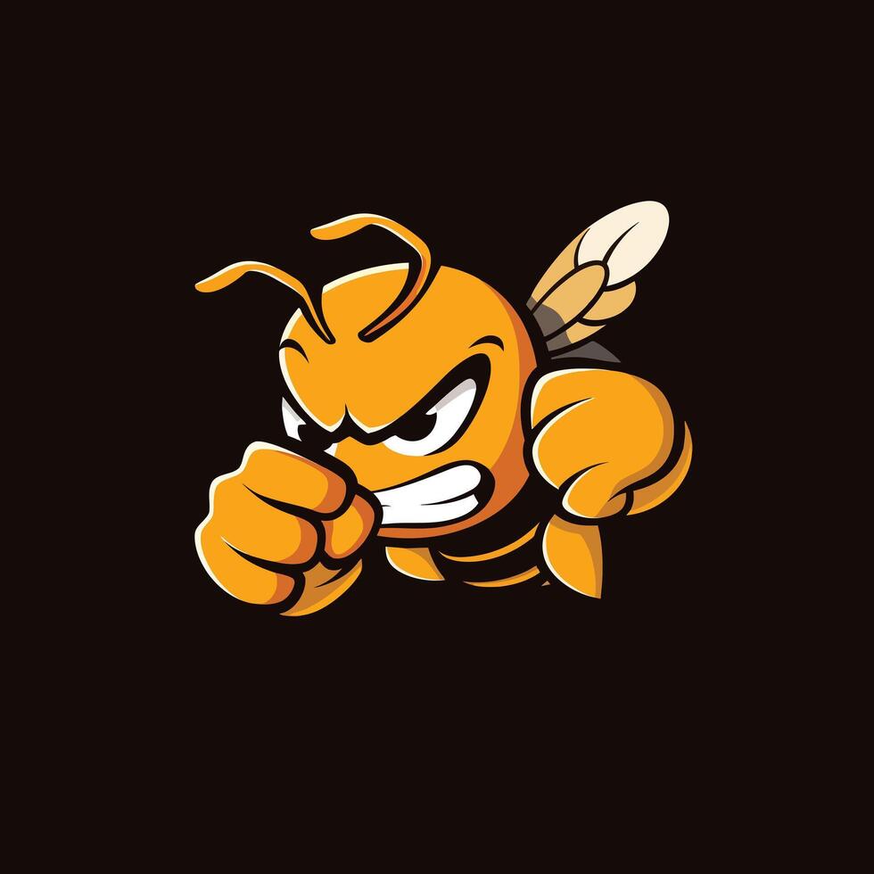 the bee flies upwards with a feeling of anger vector