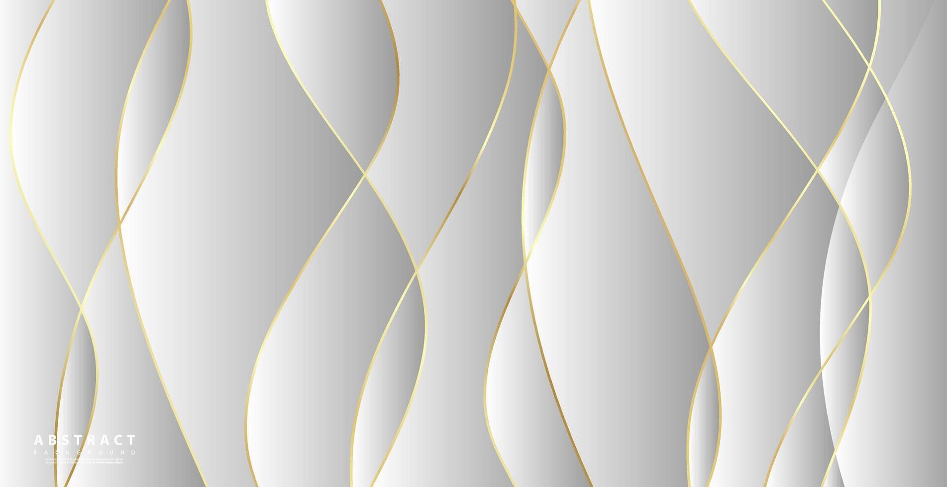 Abstract background with gold waves. Luxury paper cut background, golden pattern, halftone gradients, cover template, geometric shapes, modern minimal banner. 3d illustration. vector