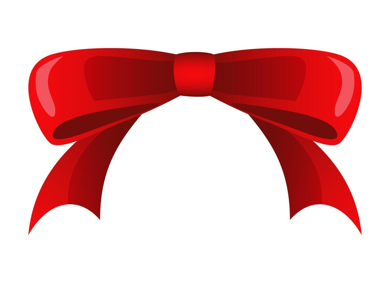Red ribbon bow. vector