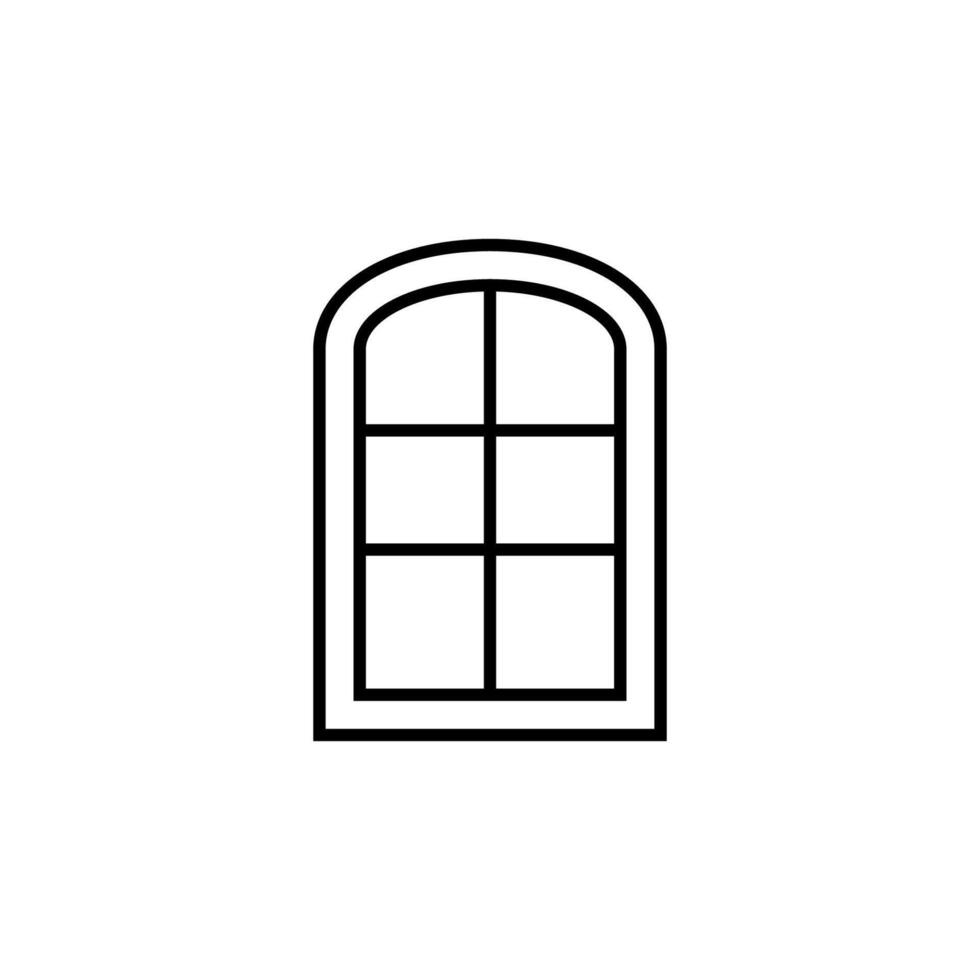 Window Line Symbol. Suitable for books, stores, shops. Editable stroke in minimalistic outline style. Symbol for design vector