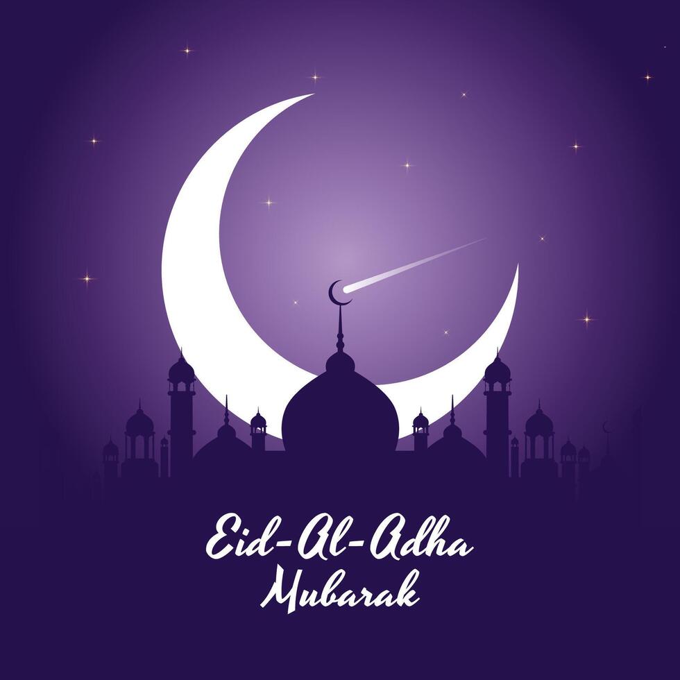 Eid Al Adha Mubarak Social Media Post Beautiful Islamic Background vector