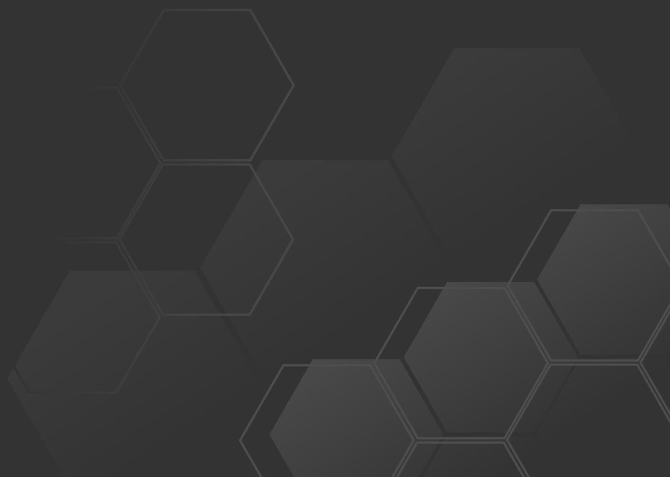Gradient hexagonal background. white and black colors. copy space area vector