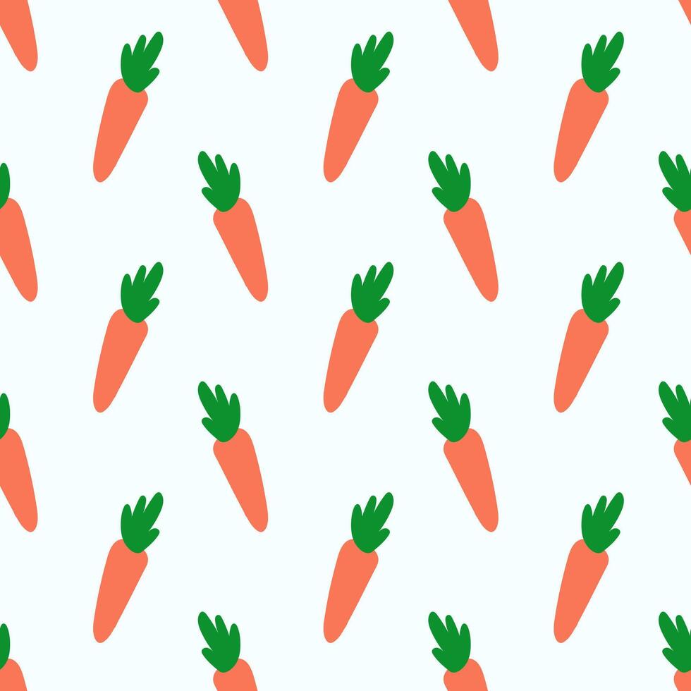 Seamless pattern with carrot. Vegetable background. flat illustration of healthy vegan food wallpaper. vector