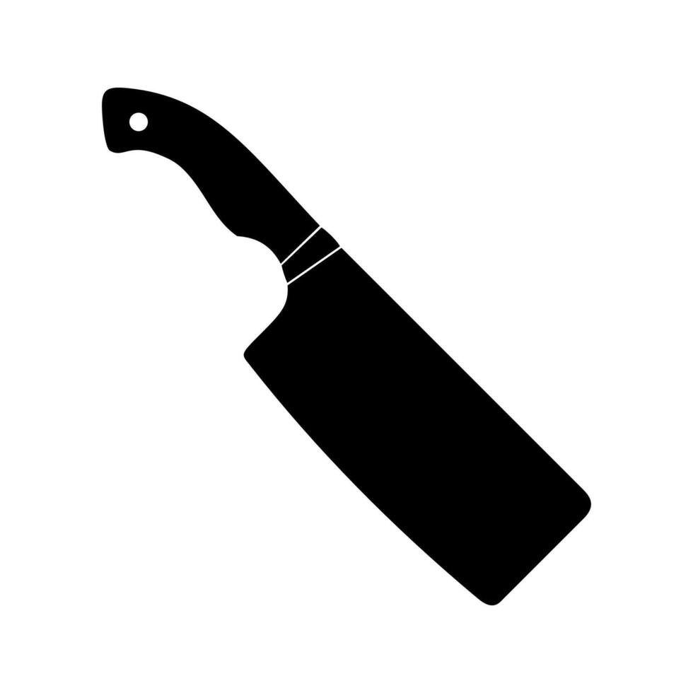 Meat cleaver knife kitchenware cooking equipment icon. Kitchen knife cleaver cutter with handle sharp blade cook. illustration vector