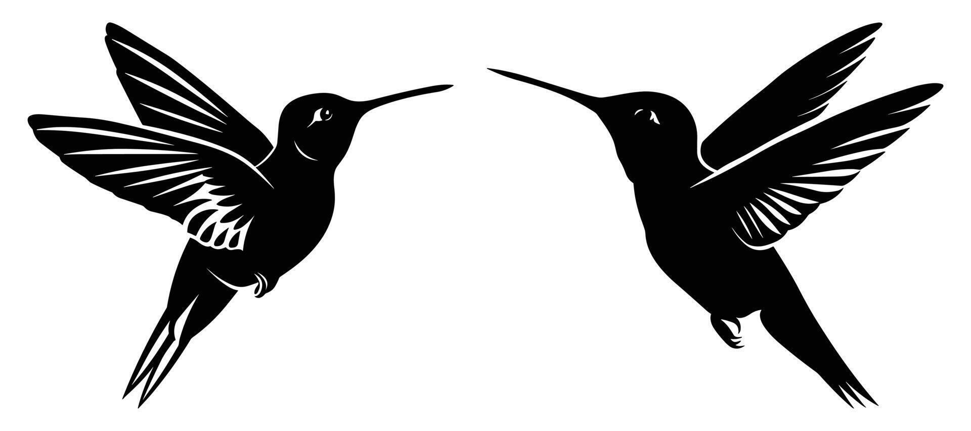 Hummingbird Silhouette isolated on a white background. vector