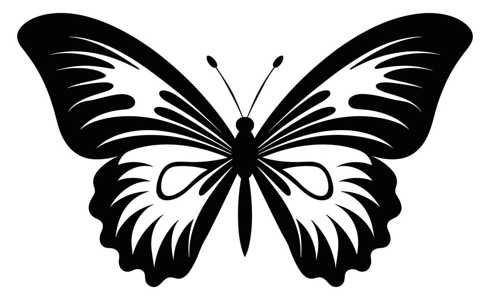 A Butterfly Silhouette isolated on a white background. vector