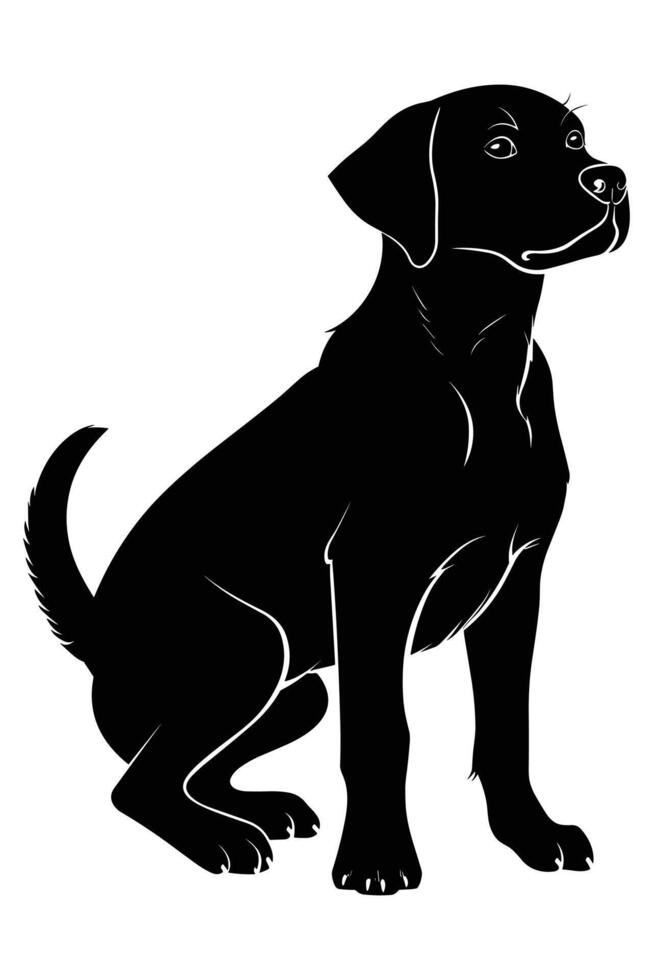 A Dog Silhouette isolated on a white background. vector