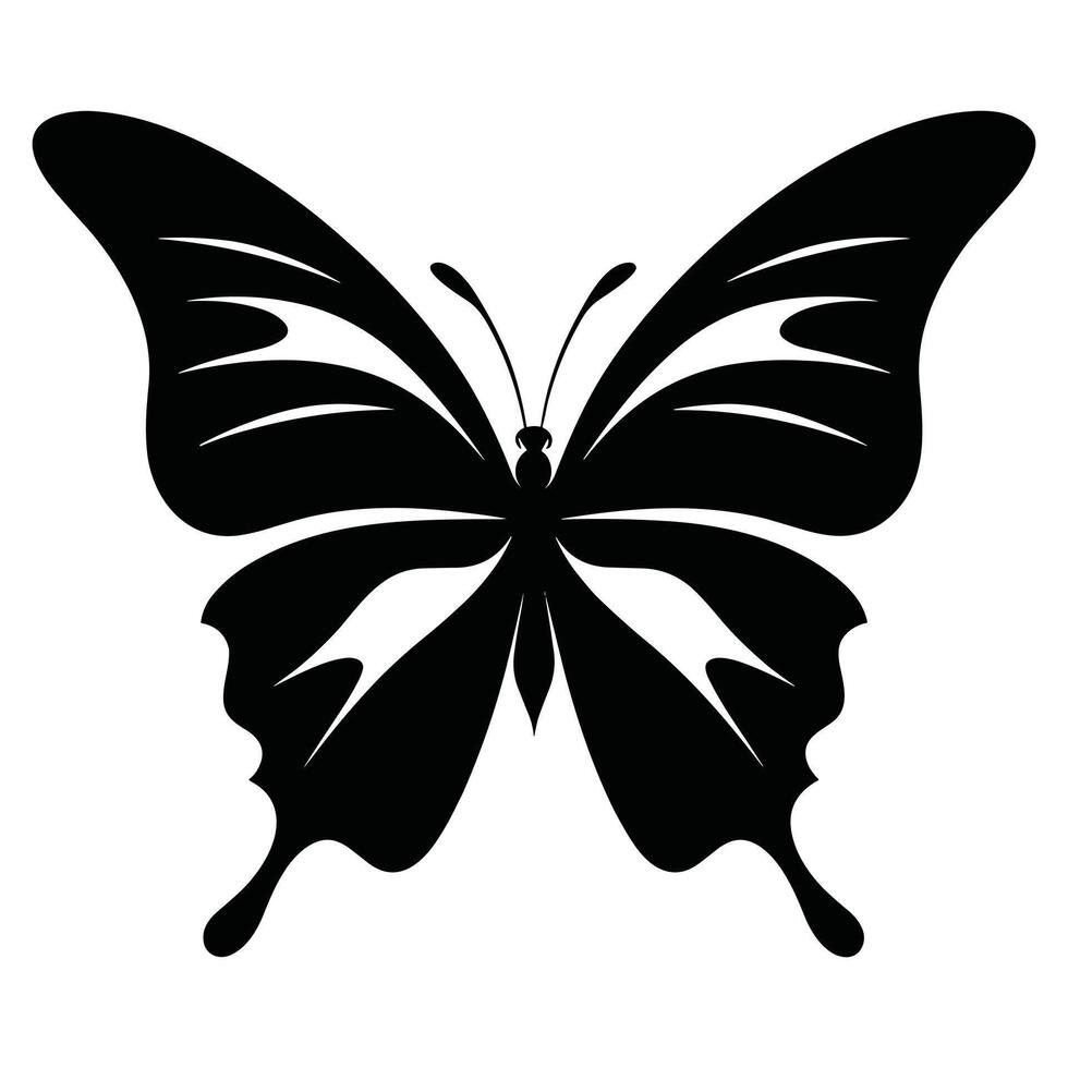 A Butterfly Silhouette isolated on a white background. vector