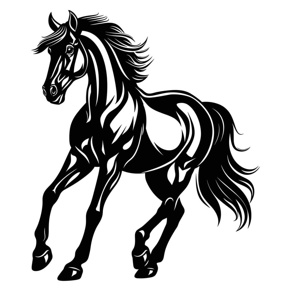A Horse Silhouette isolated on a white background. vector