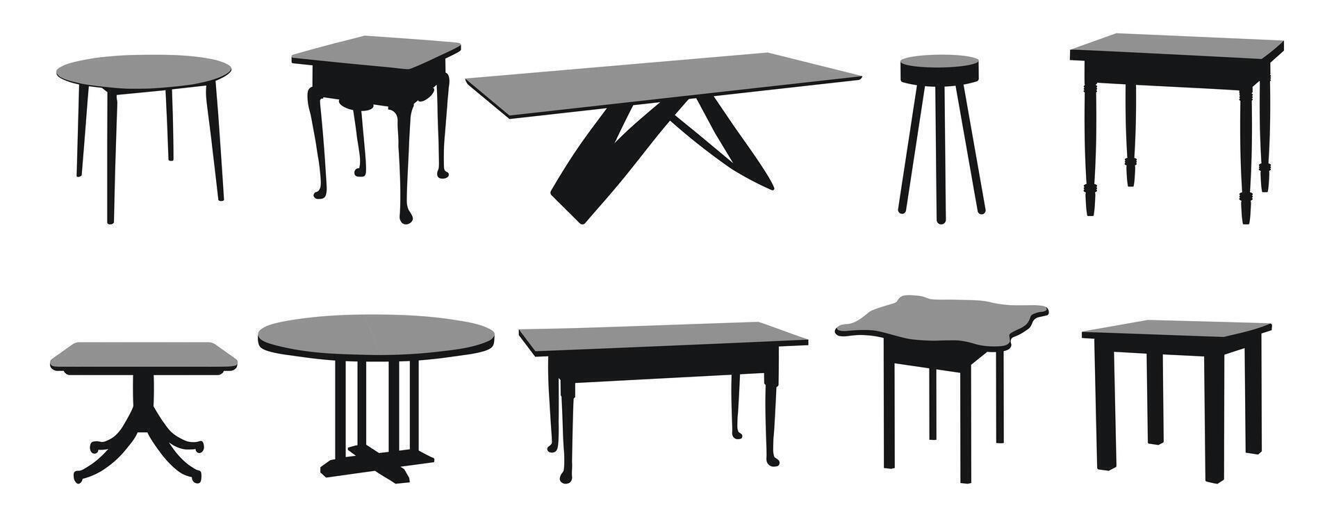 image of single tables. Piece of the interior vector