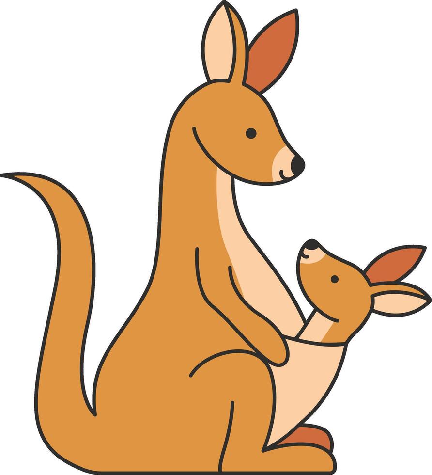 Cute kangaroo illustration vector