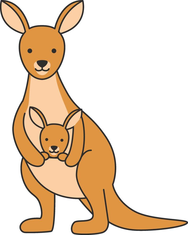 Cute kangaroo illustration vector