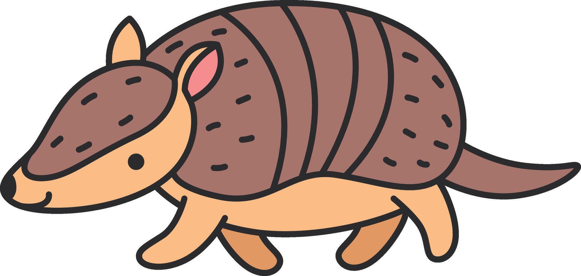 Cute armadillo illustration vector