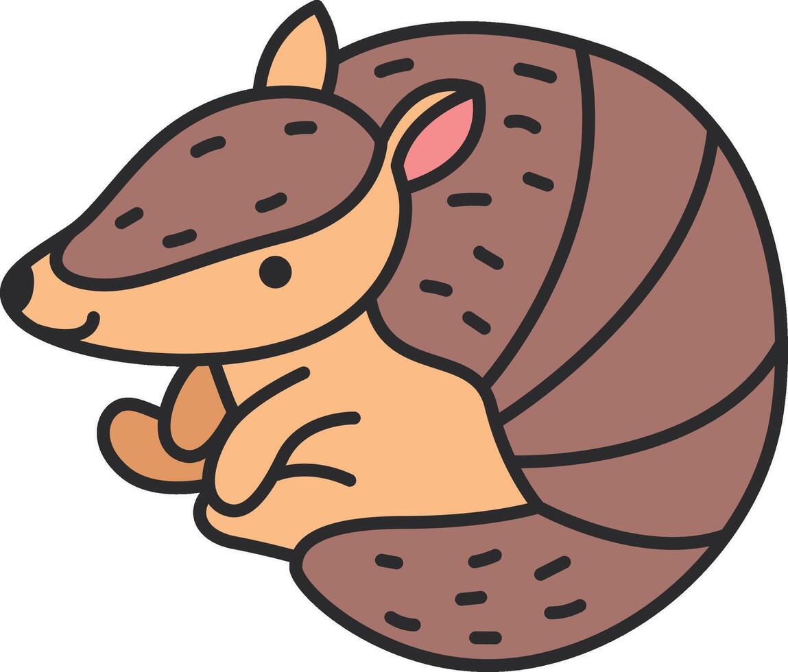 Cute armadillo illustration vector