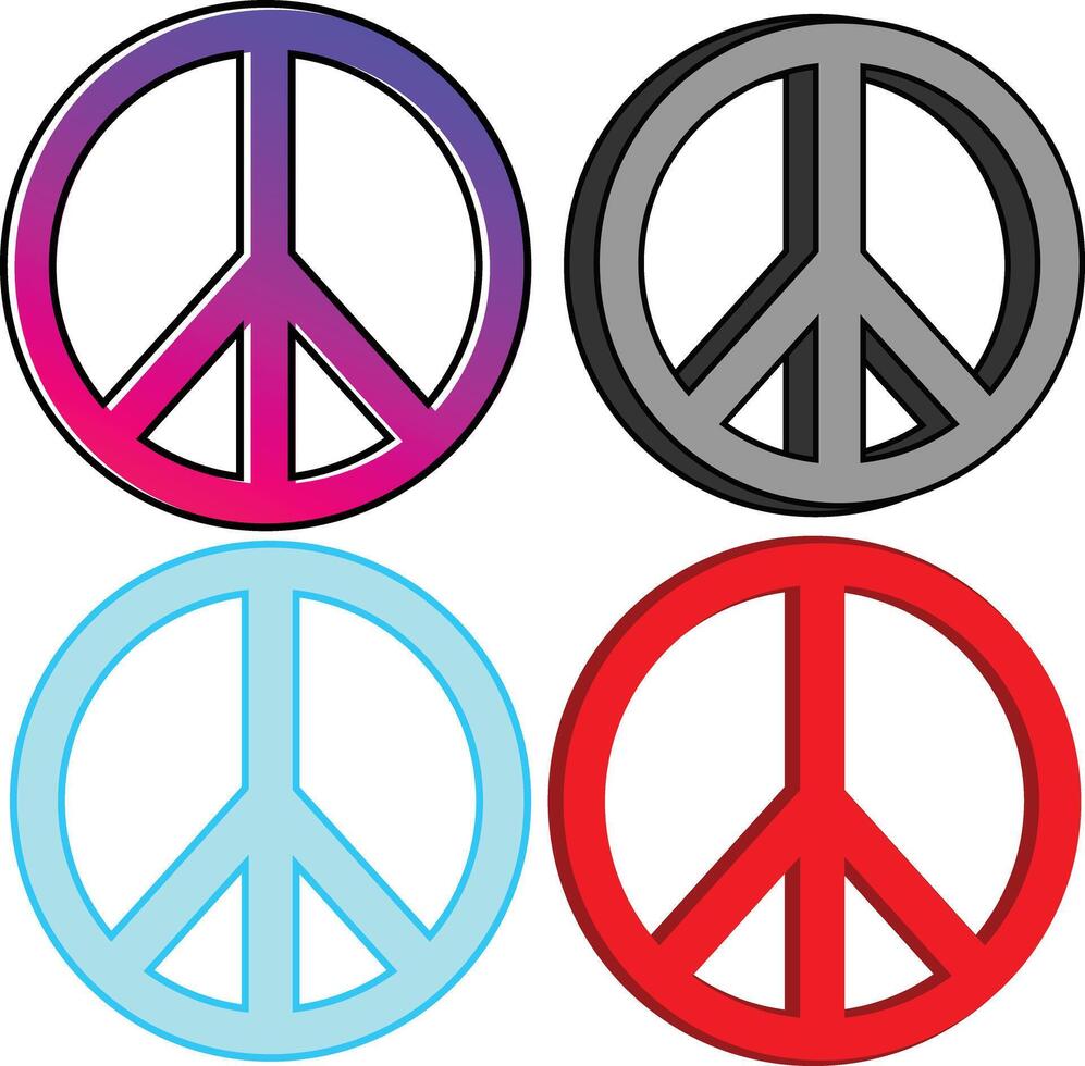 Set of freedom or peace symbol vector
