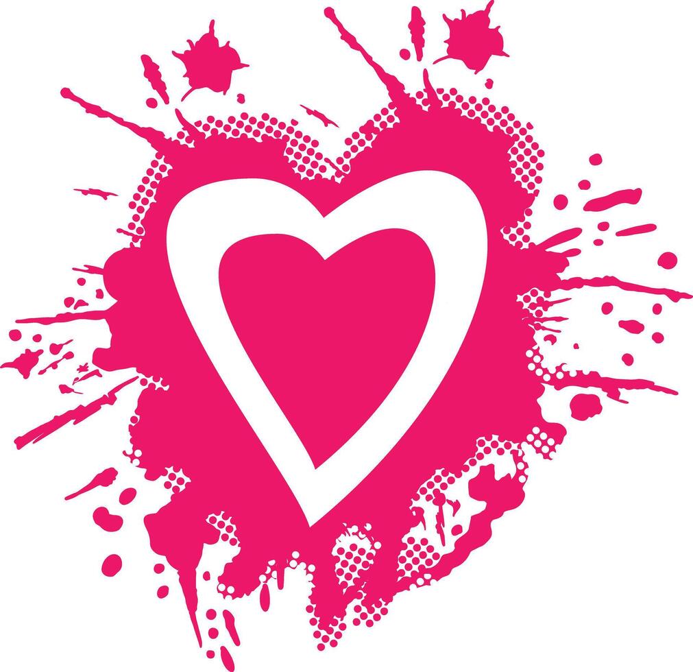 Love heart splash abstract illustration vector