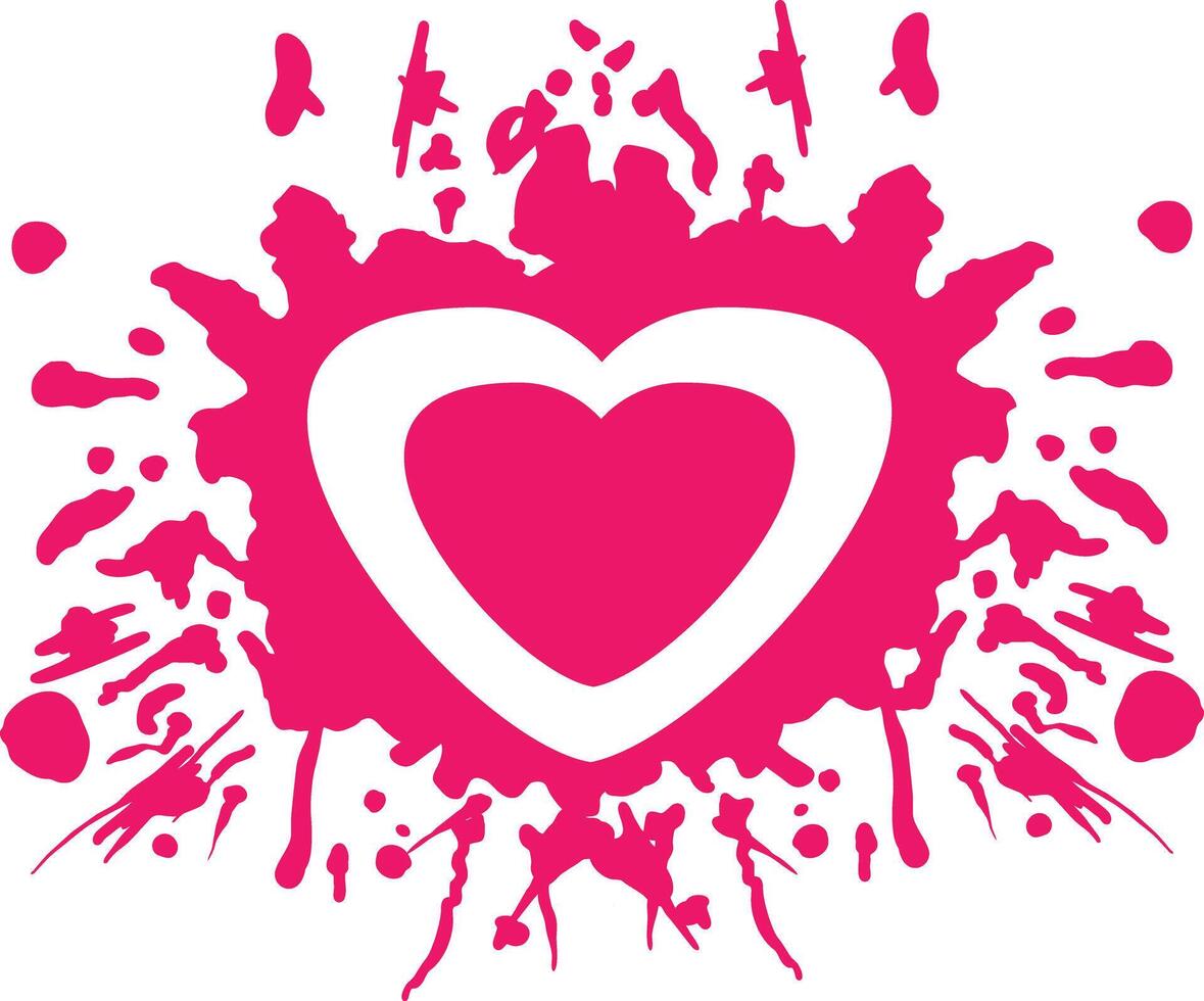 Love heart splash abstract illustration vector