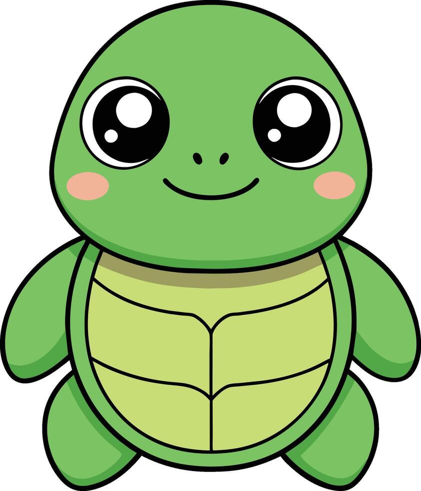 minimalista linda kawaii Tortuga , adorable ilustración vector